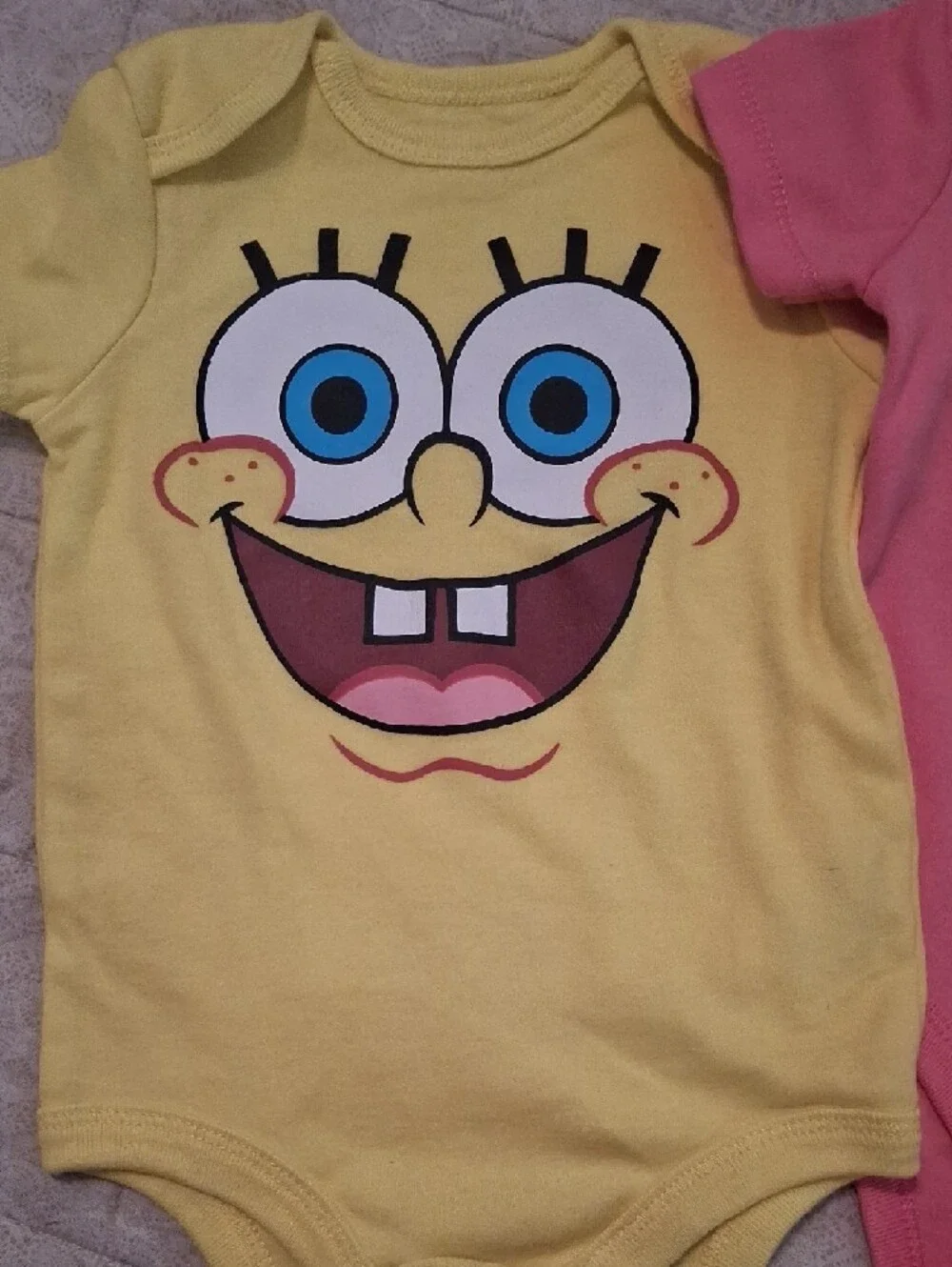 Nickelodeon SpongeBob Character 3-Pack Bodysuits -Yellow, Pink, Light Blue-green